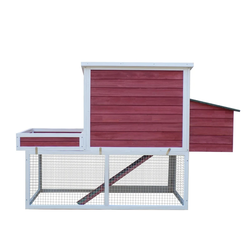 PawHut 67” Wooden Backyard Chicken Coop Kit With Garden Box, Run Area And Nesting Box