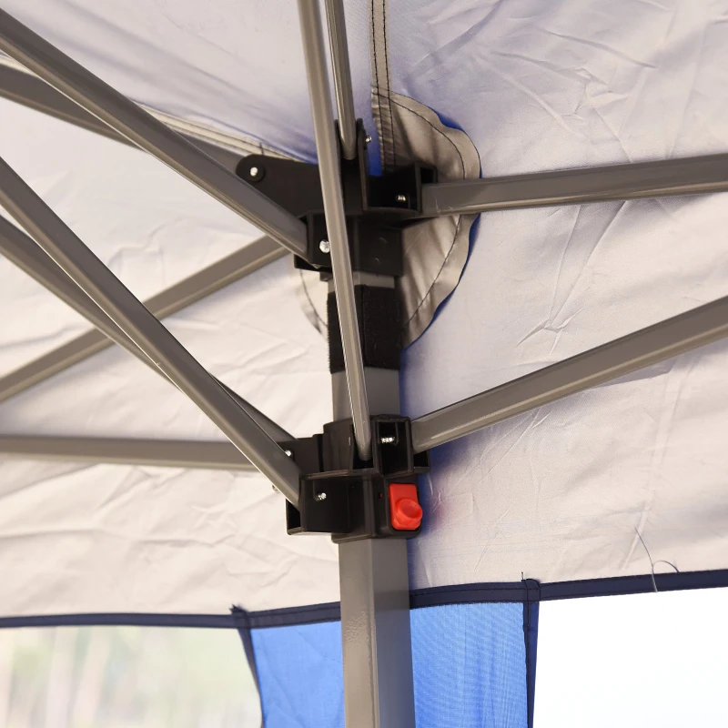 Open Box Outsunny Canopy Tent 10x20 Easy Pop Up Canopy Party Tent with 2-Tier Roof - Blue