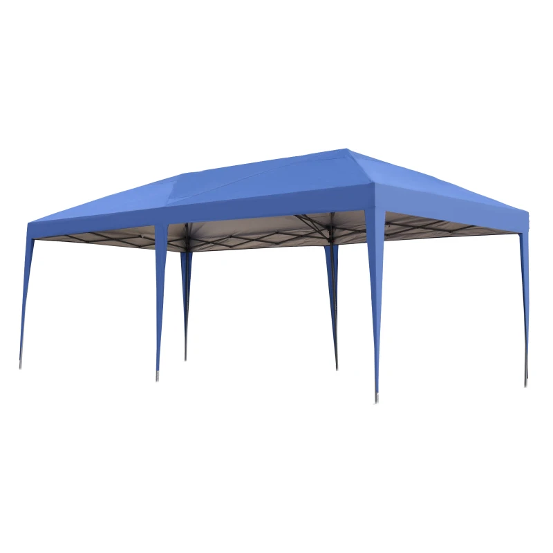 Open Box Outsunny Canopy Tent 10x20 Easy Pop Up Canopy Party Tent with 2-Tier Roof - Blue