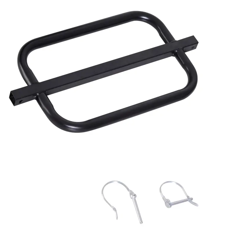 Aosom Folding Bicycle Bike Cargo Storage Cart and Luggage Trailer with Hitch - Black