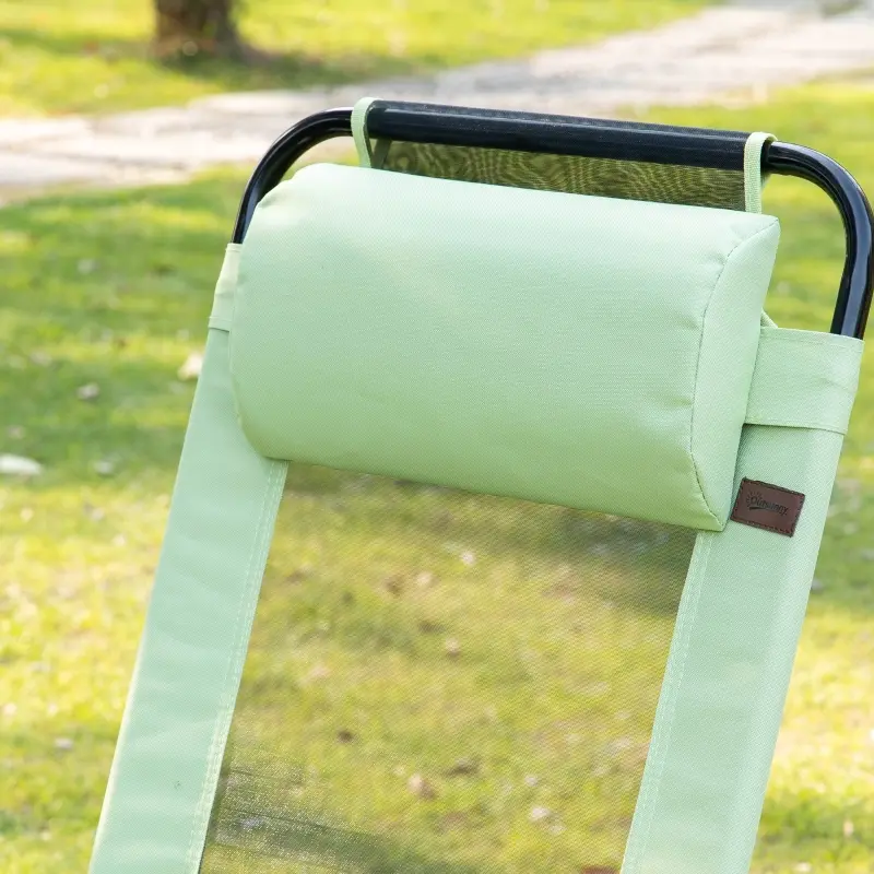 Outsunny Set of 2 Portable Folding Outdoor Recliners w/ Adjustable Backrest, Green