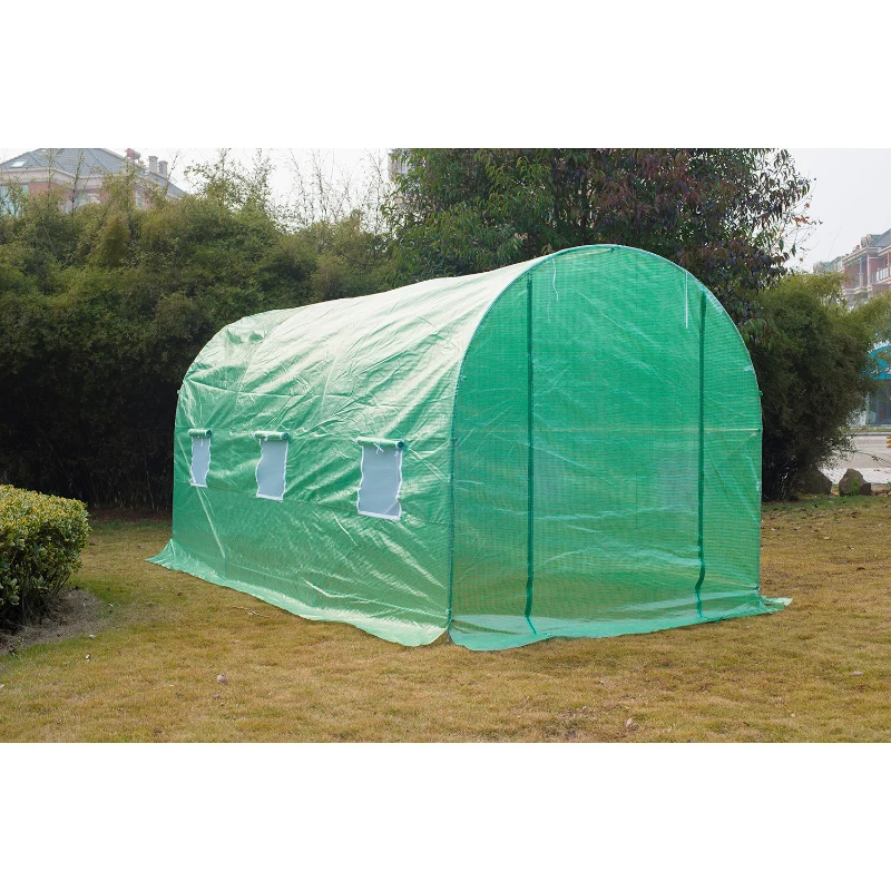 Outsunny 15' x 7' x 7' Outdoor Portable Walk-In Greenhouse with Windows