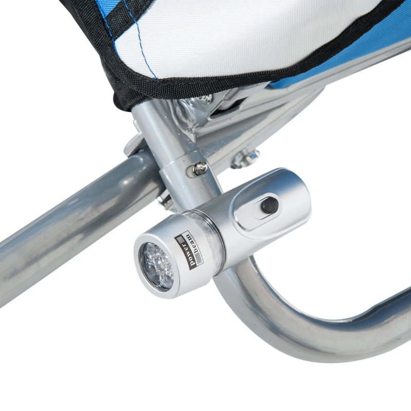 Aosom Elite Double Baby Bike Trailer Stroller Child Bicycle Jogger Swivel Wheel - Blue and Gray