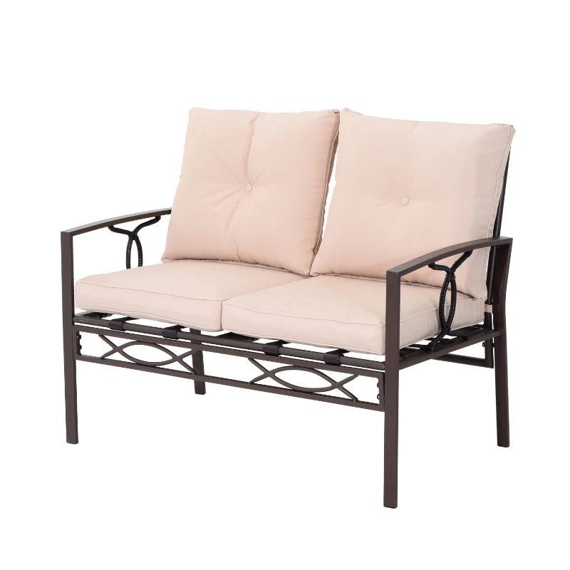 Outsunny 4-Piece Outdoor Rattan Wicker Loveseat and Chair Set