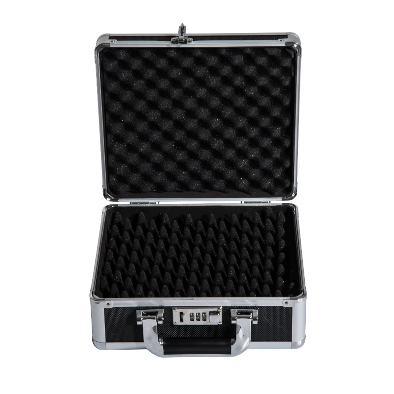 HomCom 11" Portable Aluminum Gun Case with Padded Interior and Combination Lock - Black