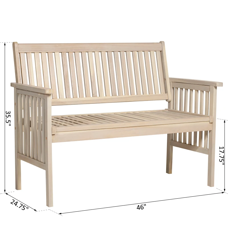 Outsunny 46" Acacia Wood Outdoor Patio Garden Bench