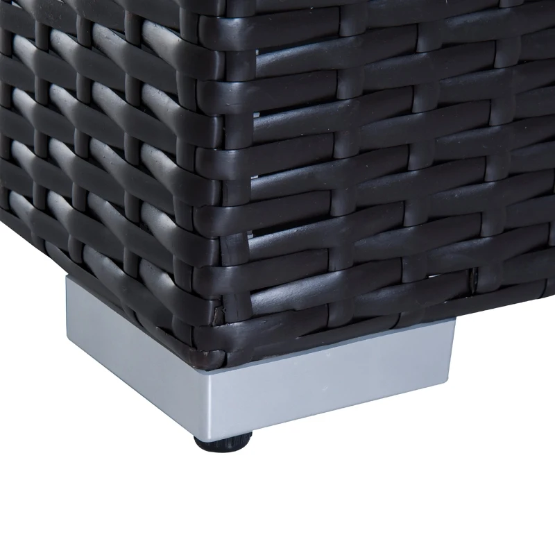 Outsunny 7 Piece Set Rattan Sofa Luxury Modular Conversation Outdoor Furniture - Coffee and Cream