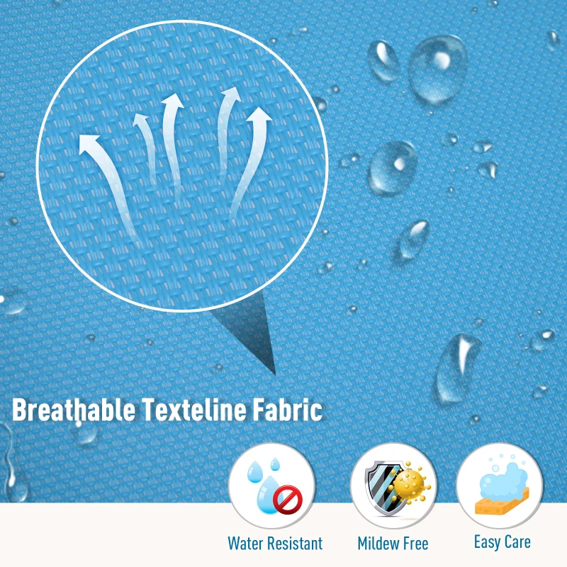 Outsunny Zero Gravity Rocking Lounge Sling Reclining Chair with Padded Headrest - Blue