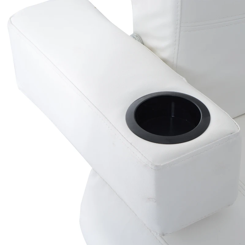 HomCom 73" Convertible PU Leather Sofa Futon - White