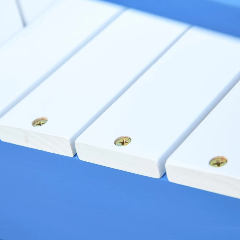 Outsunny Kids Adirondack Chair Wooden Classic Lounge Indoor for Backyard Deck Beach Garden Room 20" x 19.75" x 20.75" Blue