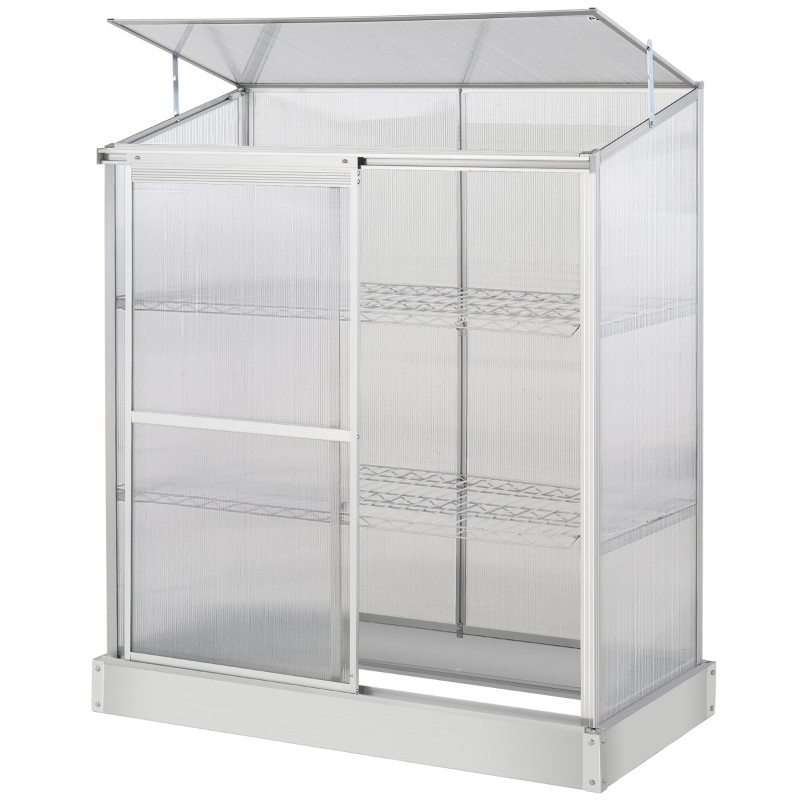 Outsunny 3 tier Greenhouse Outdoor Plant Garden Transparent Sunlight Board w / Foundation