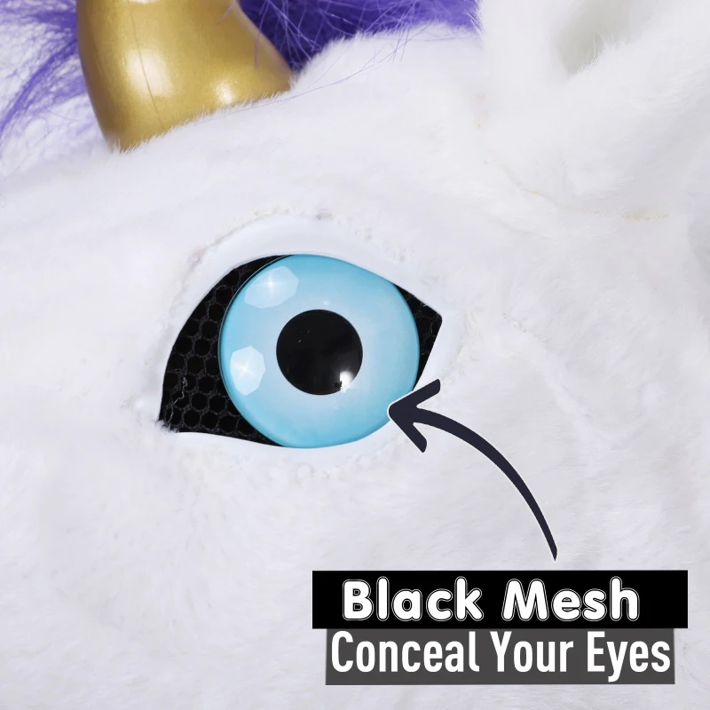 HOMCOM Realistic Mouth Mover Hood Halloween / Cosplay Costume Unicorn