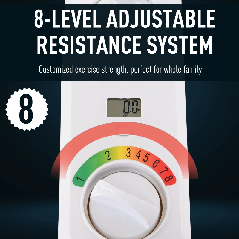 Soozier 2-in-1 Stationary Exercise Bike and Tabletop Workstation with LCD Monitor  White