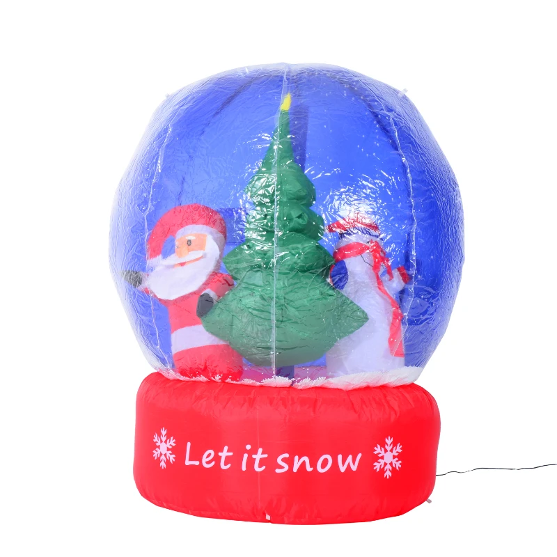 4' Inflatable LED Lit Christmas Snow Globe w/ Santa & Frosty - Lawn Yard Decoration