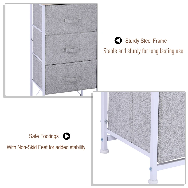 HOMCOM 26"  4 Drawer Vertical Storage Cube Dresser with Fabric Bins