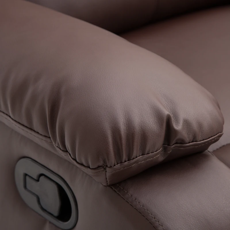 HomCom PU Leather Traditional Manual Recliner Chair - Brown