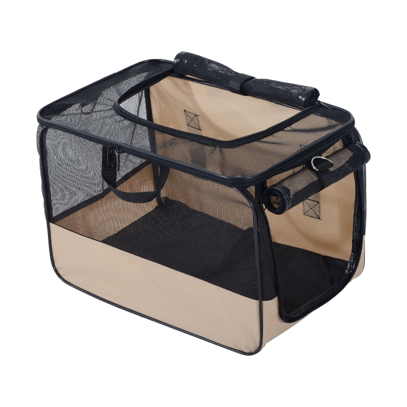 Pawhut 18" SoftSided Pet Travel Carrier Beige and
