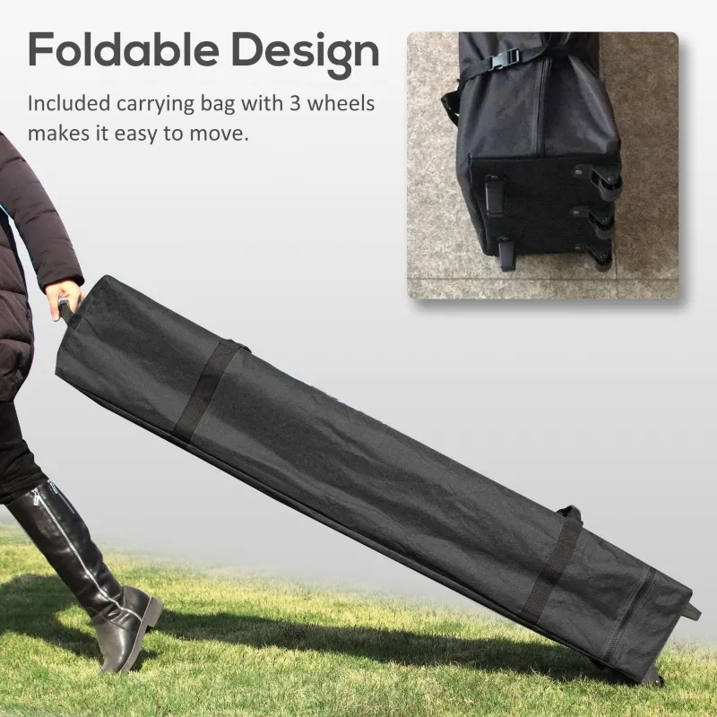 Outsunny 10' x 20' Pop Up Canopy Tent, Instant Sun Shelter, Tents for Parties, Height Adjustable, with Wheeled Carry Bag, for Outdoor, Garden, Patio, Gray