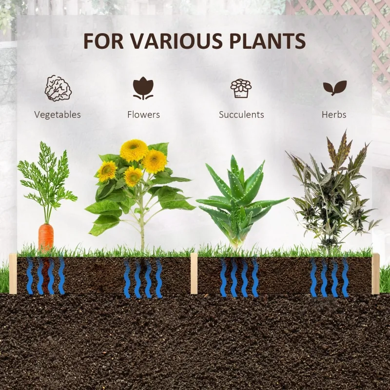 Outsunny 39'' x 36'' Screwless Raised Garden Bed, Hexagon Planter Box DIY Herb Garden