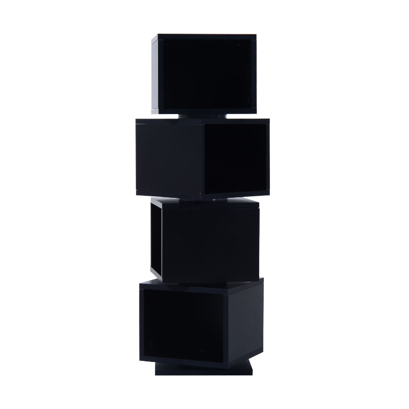 HomCom 4-Tier Rotating Cube Media Tower - Black