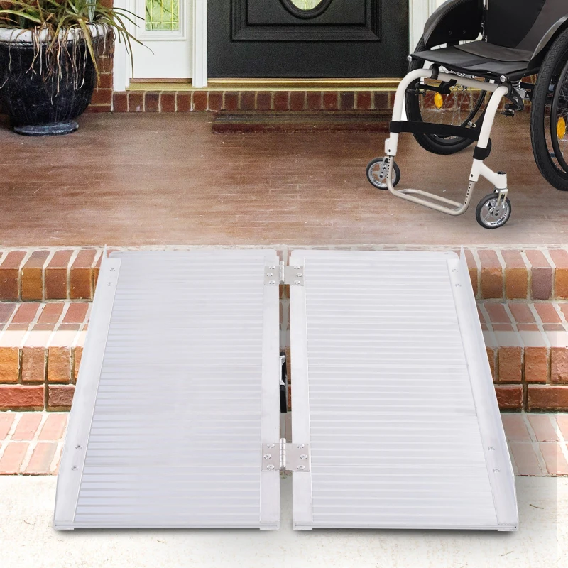HOMCOM 3FT Aluminum Foldable Wheelchair Ramp Scooter Mobility w/ Carry Handle