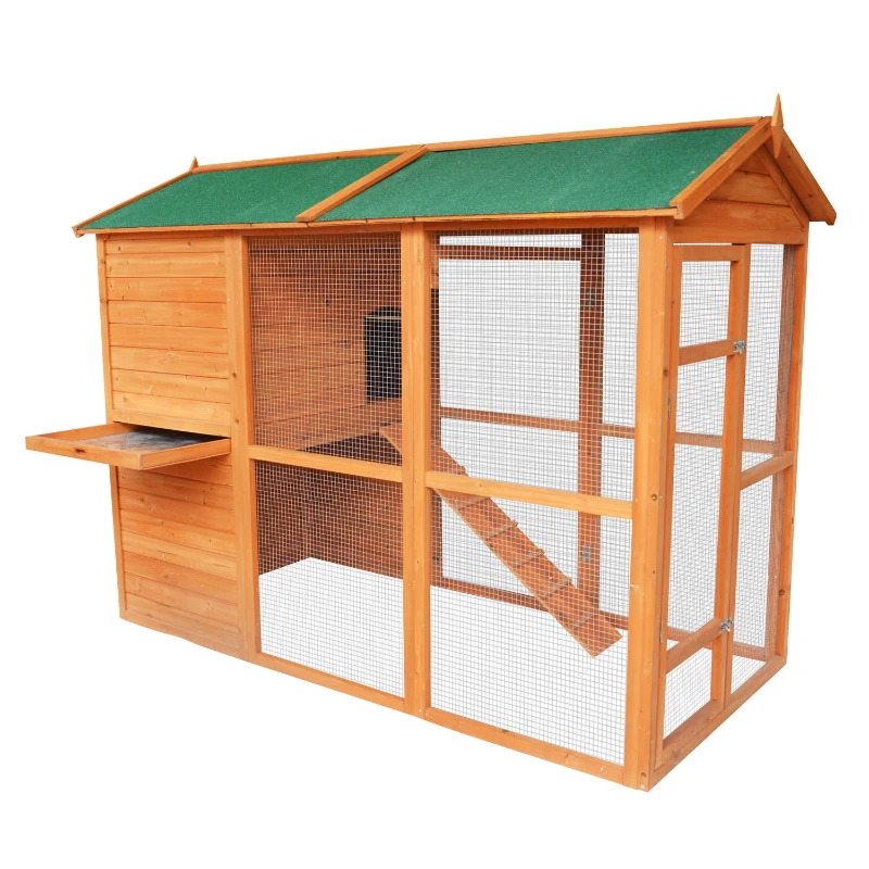 Pawhut Large Backyard Chicken Coop with Outdoor Run