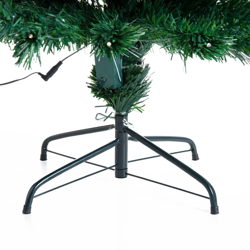 HomCom 6' Tall Pre-Lit Artificial Fiber Optic LED Lit Christmas Tree
