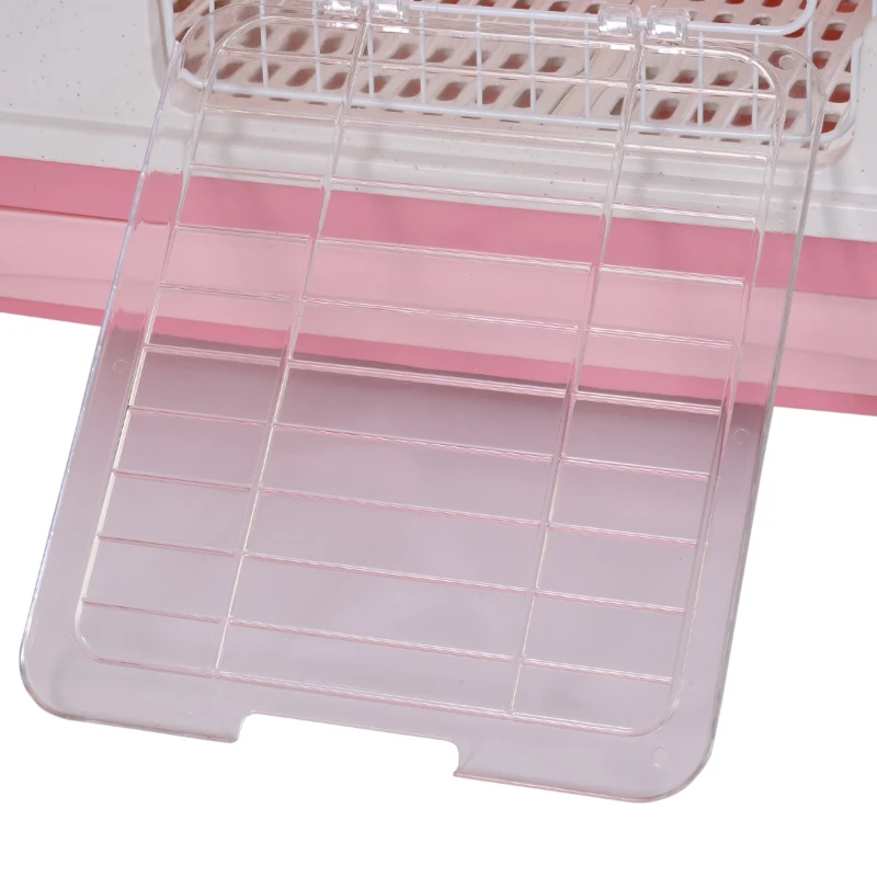 PawHut 6-level Indoor Rabbit Enclosure Small Animal Hutch Pink