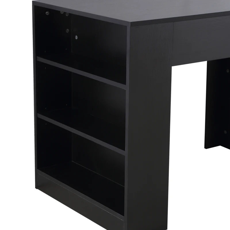 HomCom 40" Space Saving Modern Home Office Computer Desk Bookshelf Combo - Black