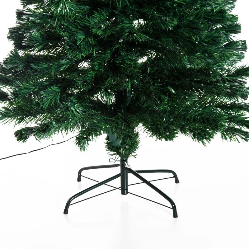HomCom 6' Tall Pre-Lit Artificial Fiber Optic LED Lit Christmas Tree