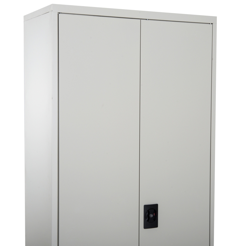Vinsetto 72” Tall Steel Large Freestanding Commercial Warehouse Utility Storage Cabinet - Cream White