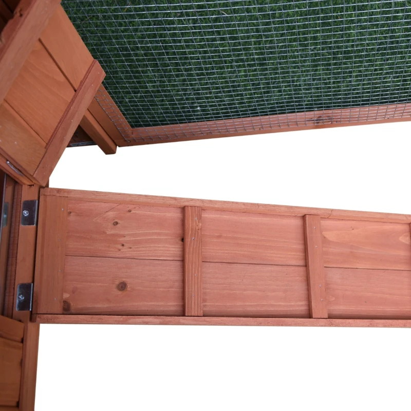 PawHut 62" Wooden Outdoor Rabbit Hutch with Detachable Run and Elevated Main House