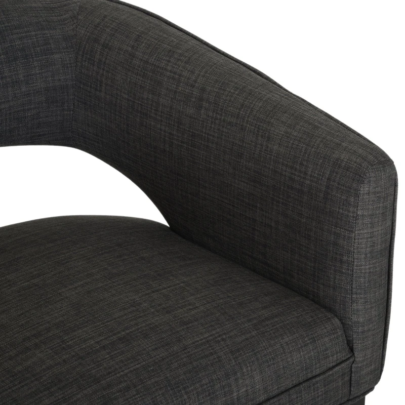 HOMCOM Ergonomic Open Back Birch Legs Upholstered Barrel Chair w/ Armrest