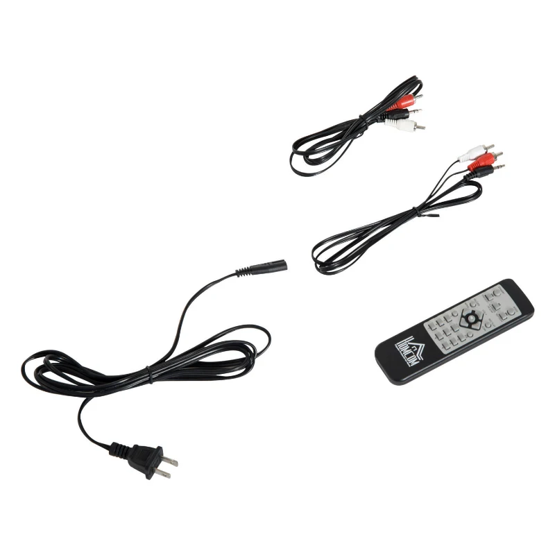 HomCom 100 Watt Portable Bluetooth Double Subwoofer Speaker System with LED Party Lights