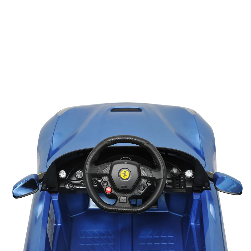 Open Box Ferrari F12 Kids 6v Electric Ride On Toy Car w/ Parent Remote Control - Blue