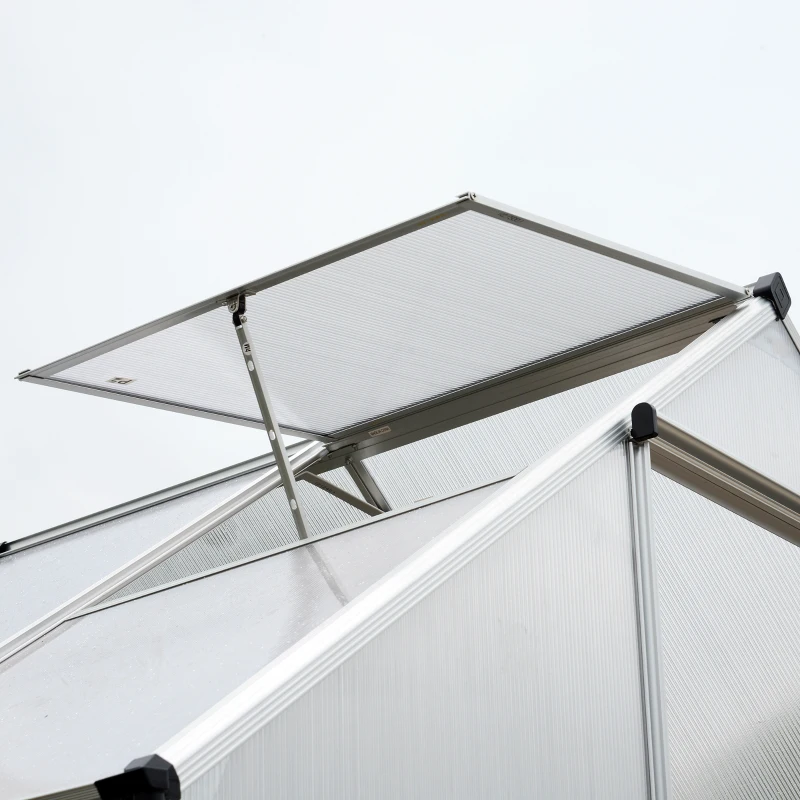 Outsunny Aluminum 4.25' L x 6.25'W x 7.2'H Polycarbonate Portable Walk-In Garden Greenhouse