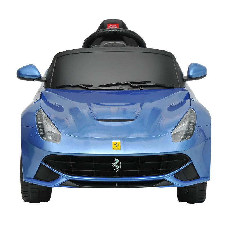 Open Box Ferrari F12 Kids 6v Electric Ride On Toy Car w/ Parent Remote Control - Blue