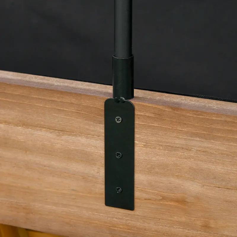 Outsunny Wood Raised Garden Bed with Sunshade Canopy, Planting Box,  Outdoor Vegetable Flower Container, Orange and Black