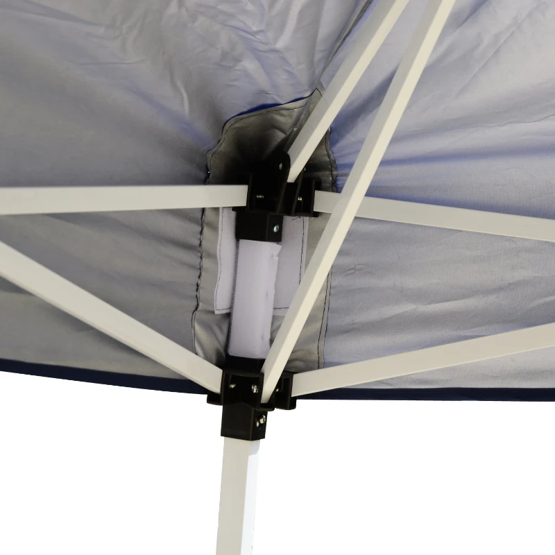 Outsunny 10' x 10' Easy Set Pop Up Canopy Tent Cover with Slanted Legs and Carrying Bag - Blue