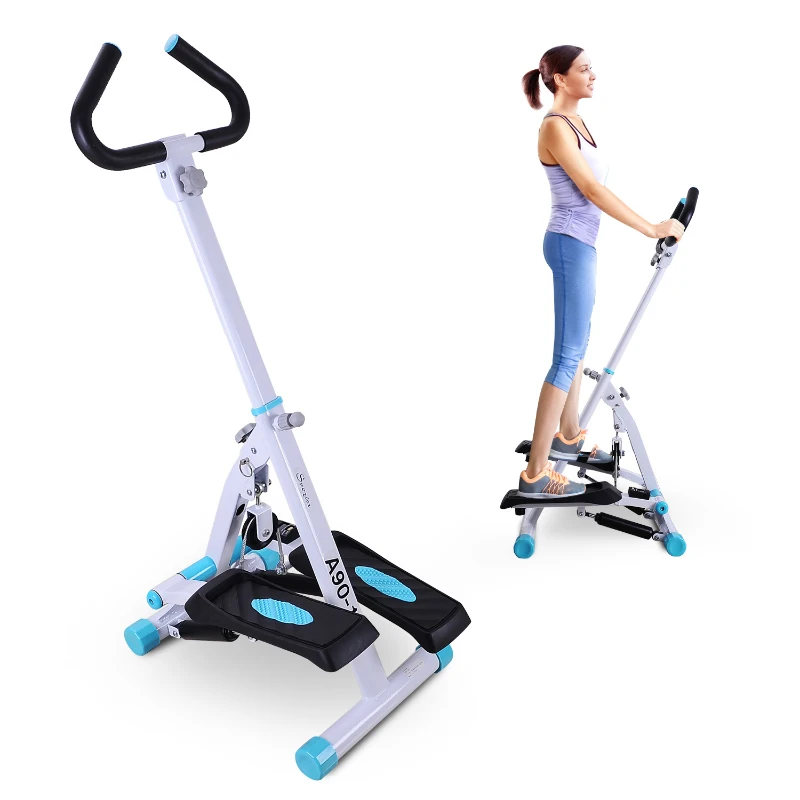 Soozier Adjustable Twist Gym Stepper  w/ Handle Bar and LCD Monitor