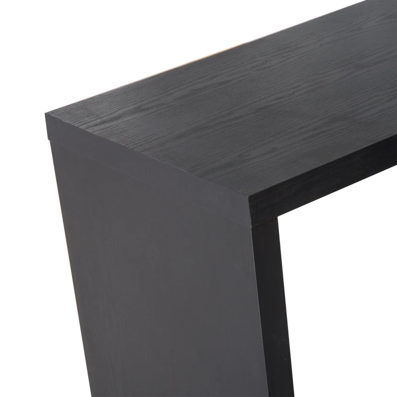 HomCom Foldable Convertible Rotating Office Desk Shelf Combo Writing Table - Black