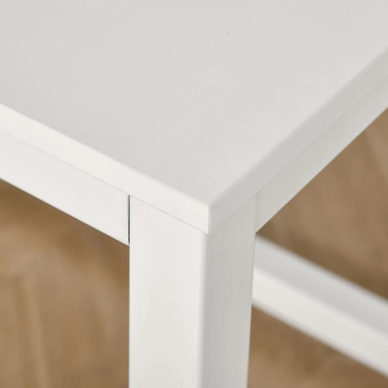 HOMCOM Two Person Computer Desk, 47 x 47" Extra Large Writing Study Desk, Double Workstation for Home Office, White