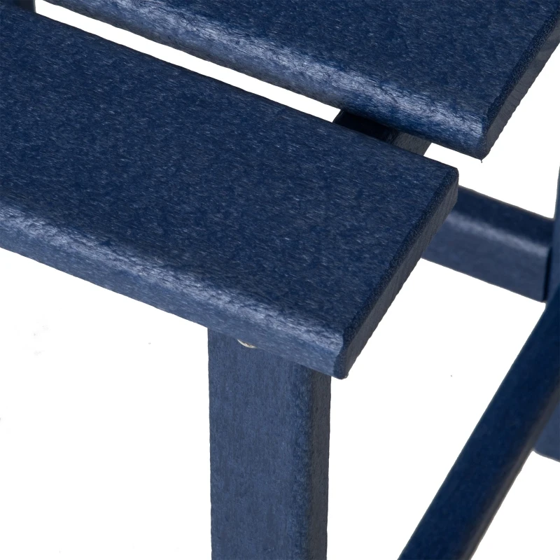 Outsunny Adirondack Side Table, Square Patio End Table, Weather Resistant 15" Outdoor HDPE Table for Porch, Pool, Balcony, Blue