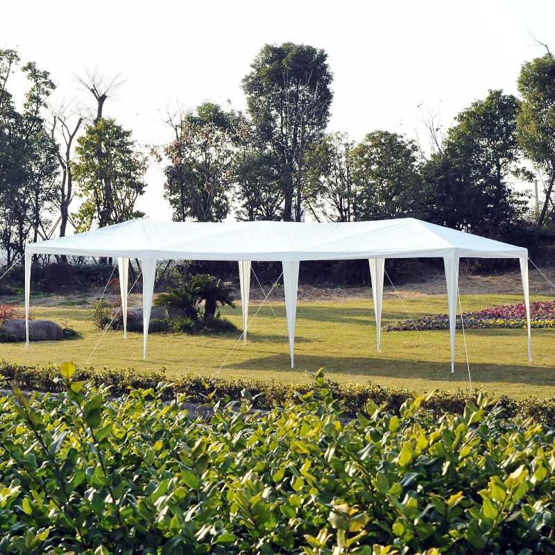 Outsunny 10' x 30' Pop Up Canopy Tent with 4 Removable Mesh Side Walls - White