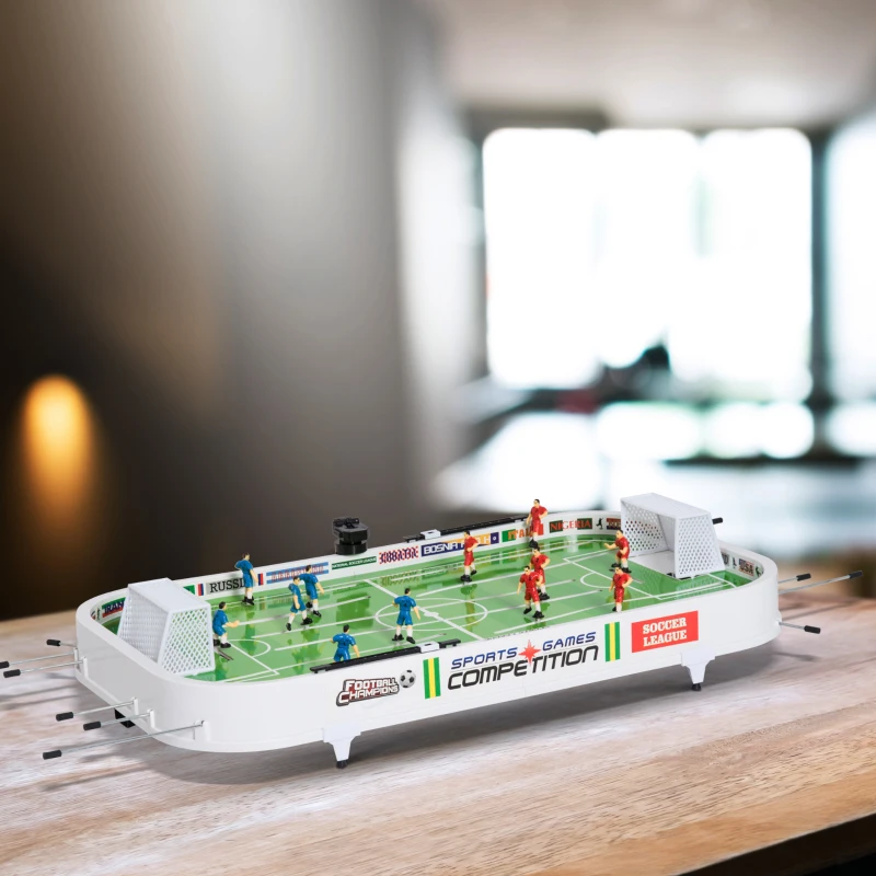 Soozier 37” Portable Mini Foosball Table Tabletop Soccer Game for Kids Sportcraft Football Table - Green/White