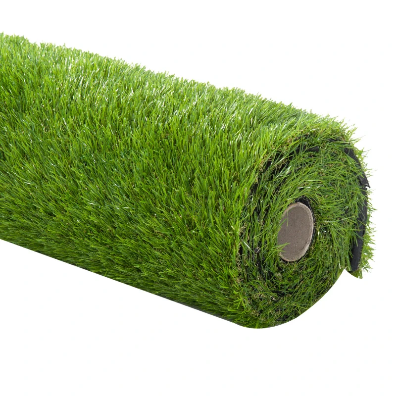 Outsunny 3-Piece 10' x 3' Artificial Turf Grass with Simulated Look & Feel UV Protection, & Drain Holes for Rain, 1.25" Height