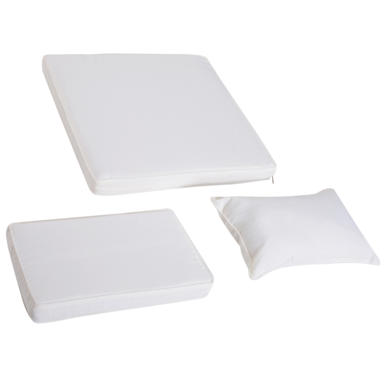 Outsunny 3 Piece Loveseat and Nested Ottoman Outdoor Furniture Set with Adjustable Armrest