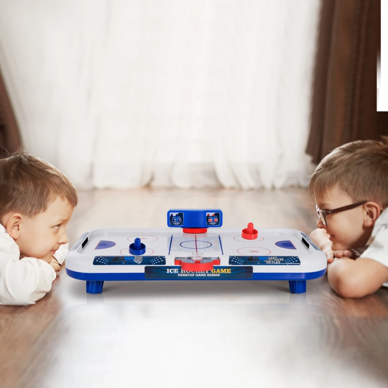 Soozier 40" Mini Ice Hockey Table Tabletop Game for Kids Sportcraft Air Hockey Table - White/Blue