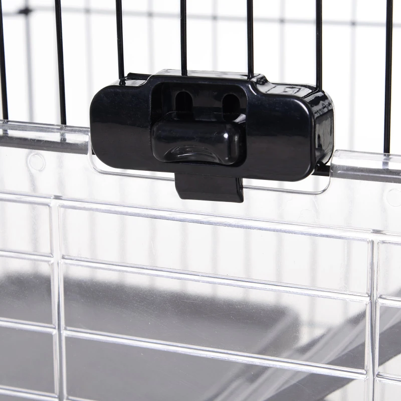 PawHut 43"H Ferret House Habitat Small Animal Hutch - Black and White