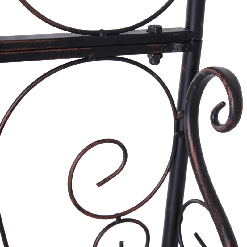 Outsunny 7.5' Metal Outdoor Garden Arch Arbor Trellis - Black Bronze